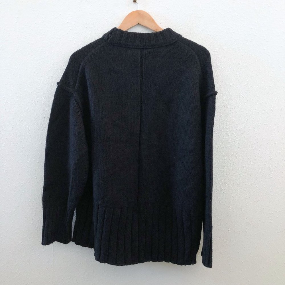 NWT GREY By JASON WU Fritz Oversized Black Crew Neck Sweater Small Size - Picture 3 of 12